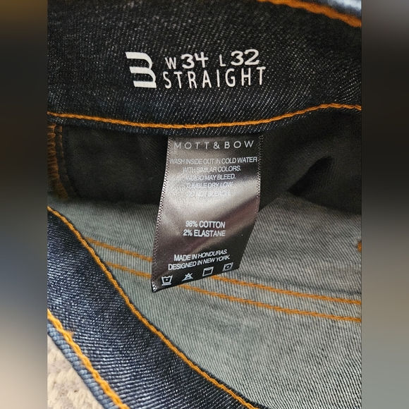 Men's Jeans Dark Blue Mott & Bow 34x32 - Picture 3 of 3